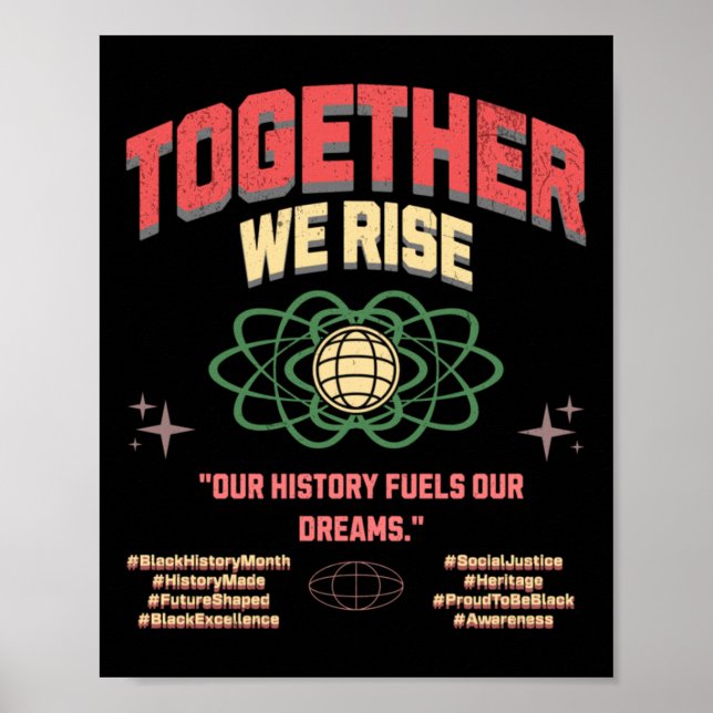 Affiche Ensemble, nous élevons Black Vit Harmonie raciale (Devant)