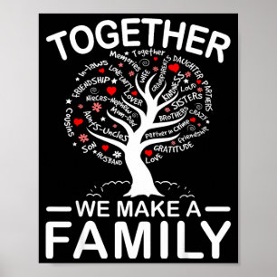 Affiche Ensemble, nous faisons une famille, réunion de fam