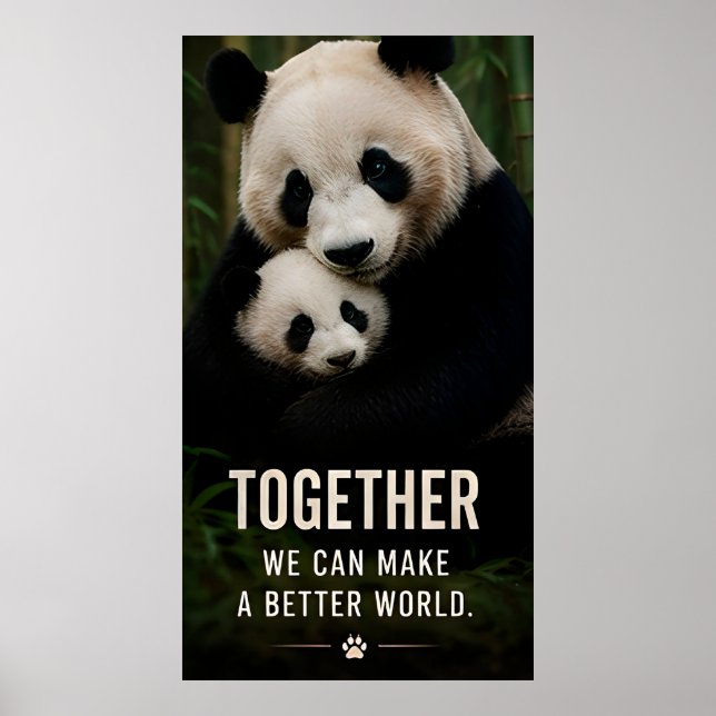 Affiche 🐼 Ensemble, nous pouvons créer un monde meilleur  (Devant)