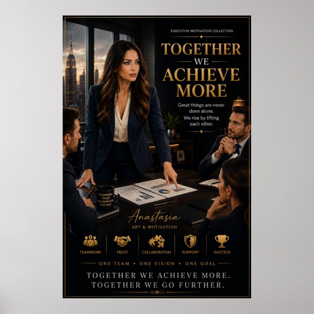 Affiche Ensemble, nous réalisons plus – Motivation d'équip (Devant)