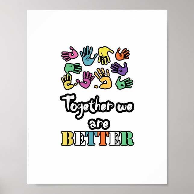 Affiche Ensemble Nous Sommes Forts Et Meilleurs Motivation (Devant)