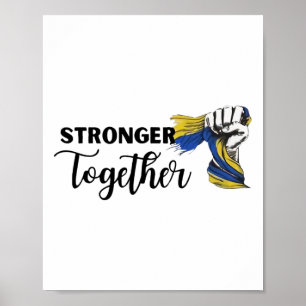 Affiche Ensemble plus forts Je suis avec l'Ukraine Drapeau