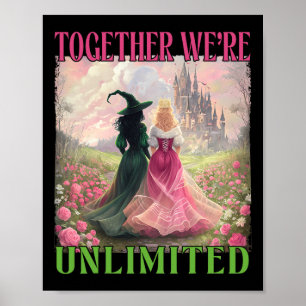 Affiche Ensemble sorcières illimitée rose verte sorcière H