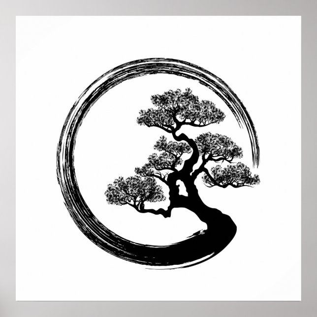 Affiche Enso Zen Circle et Bonsai Tree (Devant)