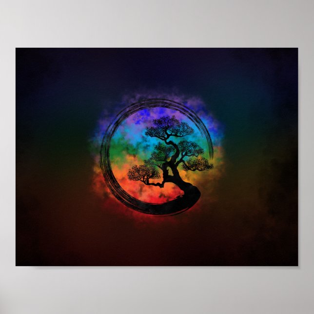 Affiche Enso Zen Circle et Bonsai Tree Nebula (Devant)