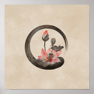 Affiche Enso Zen Circle et Lotus