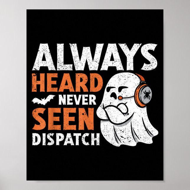Affiche Entendu Vu Envoi Fantôme Mignon Halloween (Devant)