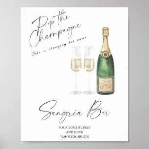 Affiche enterrement de vie de jeune fille au champagne - b