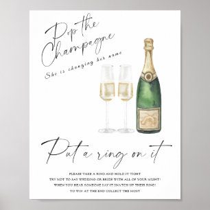 Affiche Enterrement de vie de jeune fille au champagne - M