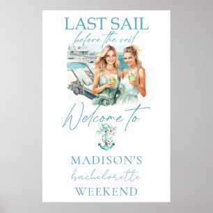 Affiche Enterrement de vie de jeune fille Croisière Aquare