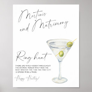 Affiche enterrement de vie de jeune fille dry martini chas