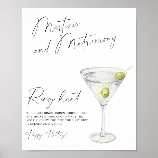 Affiche enterrement de vie de jeune fille dry martini chas (Devant)