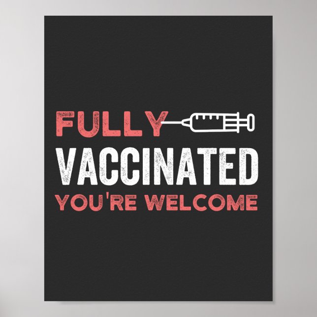 Affiche Entièrement vacciné Vous êtes le bienvenu (Devant)