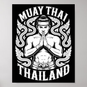 Affiche Entraînement au Muay Thai Kickboxing Thaïlande Vin