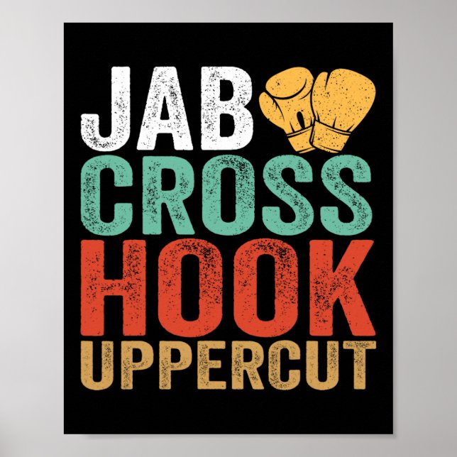 Affiche Entraînement de boxeur drôle Jab Cross Hook Upperc (Devant)