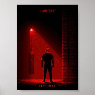 Affiche 	 Entraînement de boxeur en Pixel Art