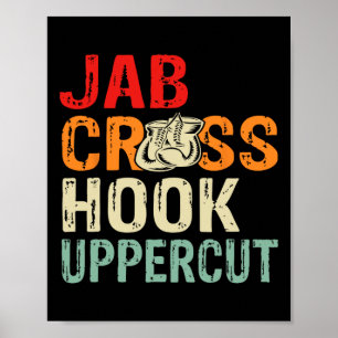 Affiche Entraînement de boxeur Jab Cross Hook Uppercut Hom