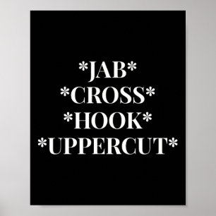 Affiche Entraînement de boxeuse Jab Cross Hook Uppercut Ki