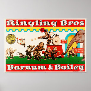 Affiche Entraînement de cirque animal Bros Barnum Baileys