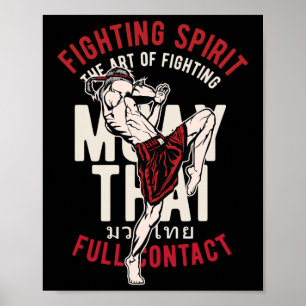 Affiche Entraînement de combattant de Muay Thai vintage