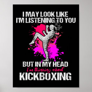 Affiche Entraînement de kick-boxing à l'écoute de kick-box