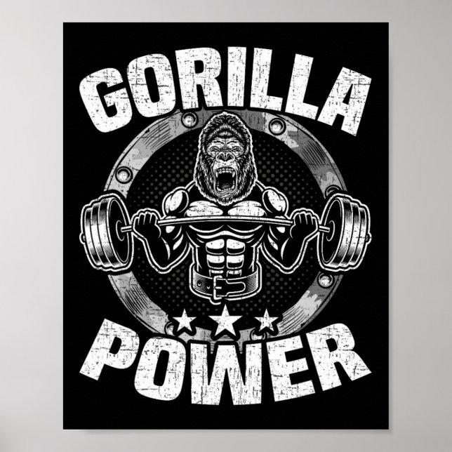 Affiche Entraînement de musculation avec force de gorille  (Devant)