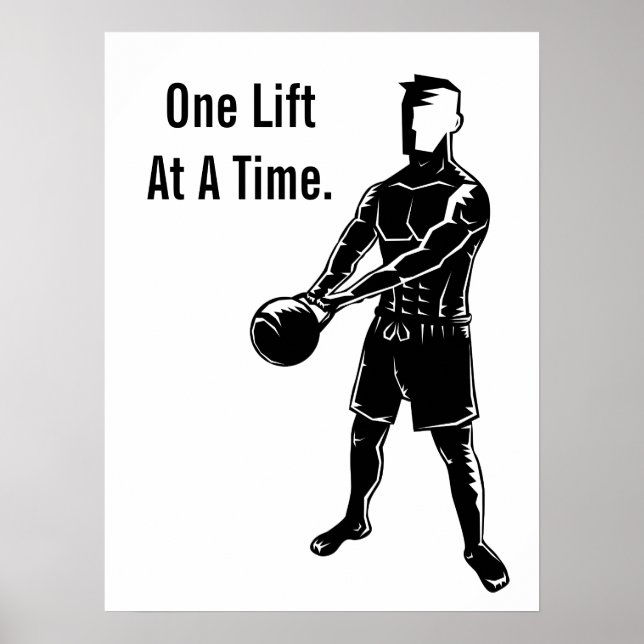 Affiche Entraînement de poids de kettlebell Motivation Fit (Devant)