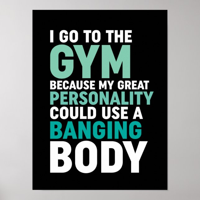 Affiche Entraînement Fitness Gym Drôle Je Vais À La Salle  (Devant)