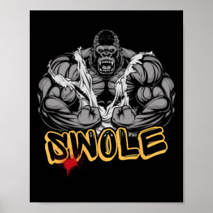 Affiche Entraînement musculaire intense en mode gorille