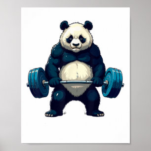 Affiche Entraînement Panda Deadlifter Funny Gym Tee Liftin