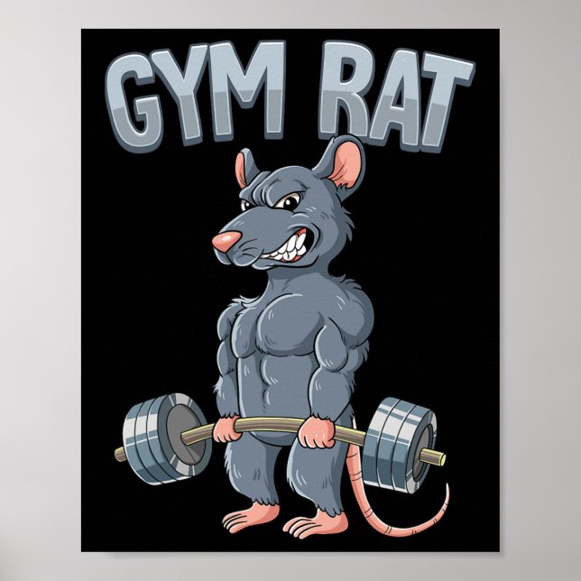Affiche Entraînement Poids Décharge Gym Rat (Devant)