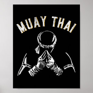 Affiche Entraînement Vintage Muay Thai Mma Kickboxing