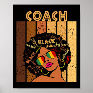 Affiche Entraîneur Afro-Africaine Américaine Femmes Histoi