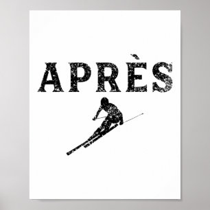 Affiche Entraîneur Après Ski Moniteur de Ski Skieur