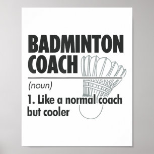 Affiche Entraîneur de badminton Définition du nom Badminto