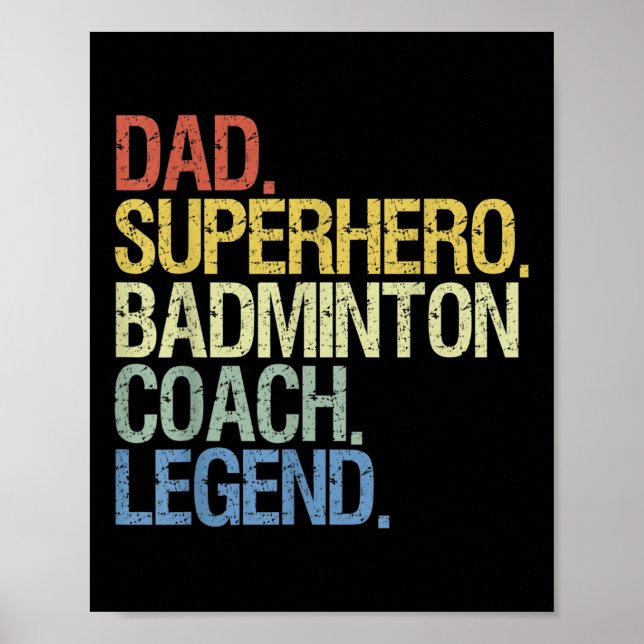 Affiche Entraîneur de badminton papa  (Devant)