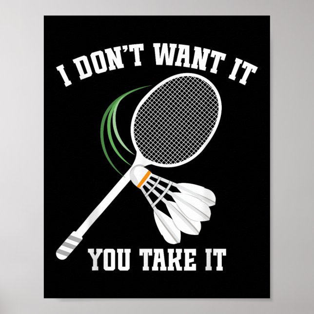 Affiche Entraîneur de badminton Pas de pleurs Navette Joue (Devant)