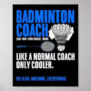 Affiche Entraîneur de badminton raquette navette passe-tem