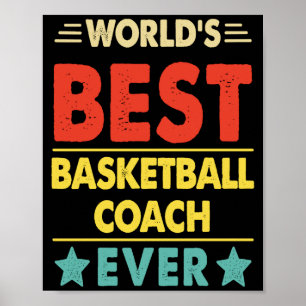 Affiche Entraîneur de basket-ball Mondes Entraîneur de bas