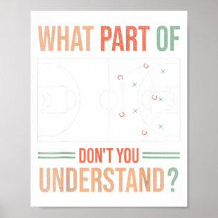 Affiche Entraîneur de basket Quelle partie de ne comprenez
