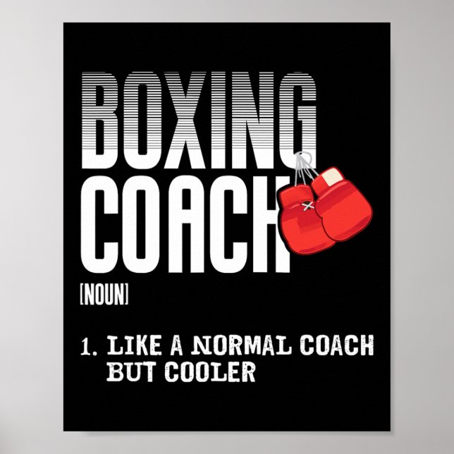 Affiche Entraîneur de boxe Funny Sports Définition Entraîn (Devant)