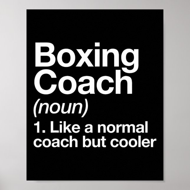 Affiche Entraîneur de boxe Funny Sports Définition Entraîn (Devant)