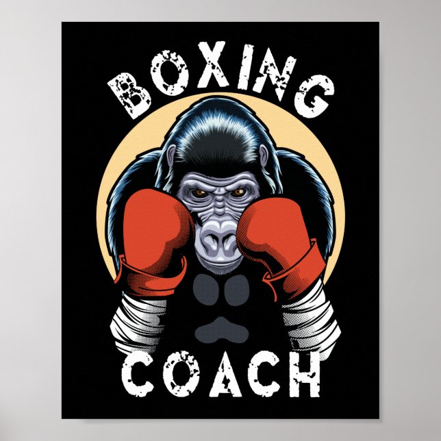Affiche Entraîneur de boxe Gorilla - Entraîneur sportif (Devant)