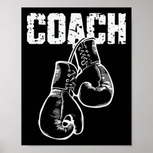Affiche Entraîneur de boxe Kickboxing Gants de boxe rétro 