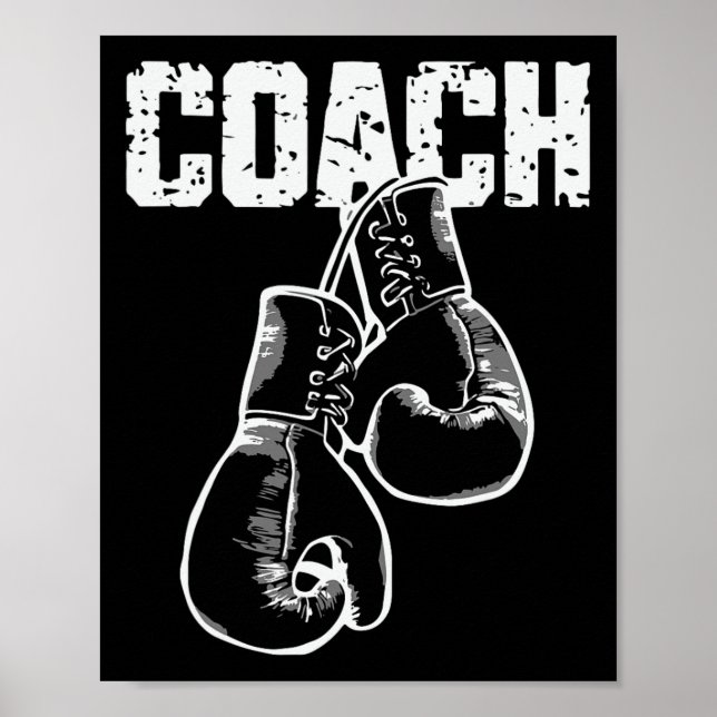 Affiche Entraîneur de boxe Kickboxing Gants de boxe rétro  (Devant)