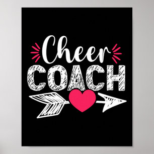 Affiche Entraîneur de cheerleading de coeur mignon Tr
