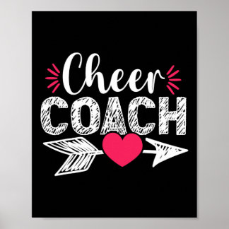 Affiche Entraîneur de cheerleading de coeur mignon Tr