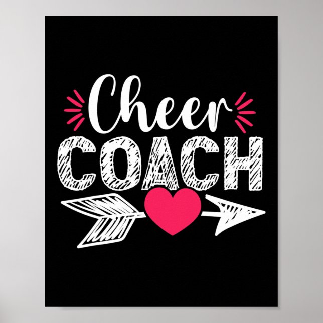 Affiche Entraîneur de cheerleading de coeur mignon Tr (Devant)