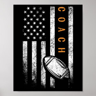 Affiche Entraîneur de football américain Drapeau Football