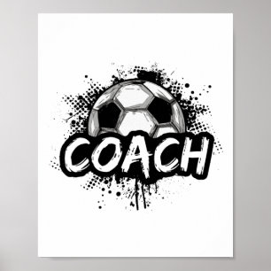 Affiche Entraîneur de football pour hommes femmes maillot